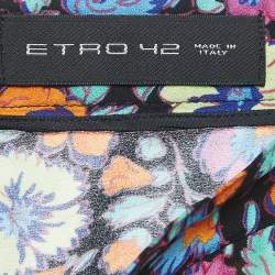 Etro Multicolor Floral Print Crepe Flared Maxi Skirt M