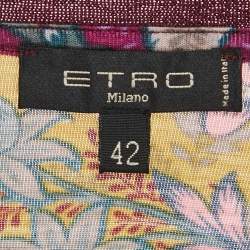 مملوكة مسبقًا Etro Purple/Yellow Paisley Pattern Wool Knit Sweatshirt M