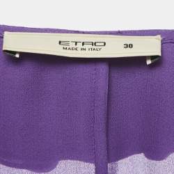 Pre Owned Etro Purple Silk Ruffled Shirt S