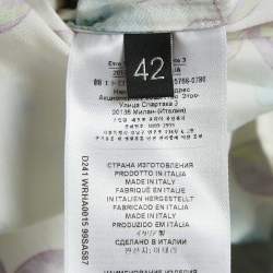 Etro White Floral Print Cotton Gathered Maxi Dress M
