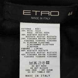 Pre Owned Etro Black Silk Velvet Ruffled Skirt M 