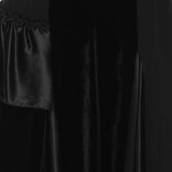 Pre Owned Etro Black Silk Velvet Ruffled Skirt M 