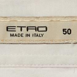 Etro White Floral Print Cotton Button Front Shirt XL