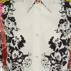 Etro White Floral Print Cotton Button Front Shirt XL