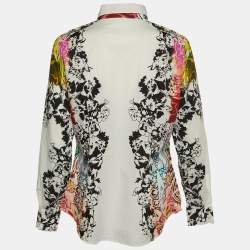 Etro White Floral Print Cotton Button Front Shirt XL