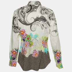 Etro White Paisley Print Cotton Button Front Shirt L
