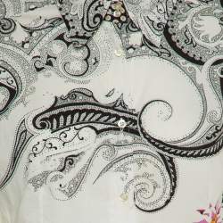Etro White Paisley Print Cotton Button Front Shirt L