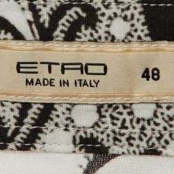 Etro White Paisley Print Cotton Button Front Shirt L