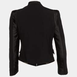 Etro Black Cady Button Front Fitted Jacket M