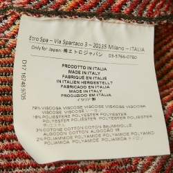 Etro Orange/Multicolor Patterned Knit Wide Sleeve Sweater M
