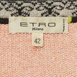 Etro Orange/Multicolor Patterned Knit Wide Sleeve Sweater M