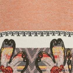 Etro Orange/Multicolor Patterned Knit Wide Sleeve Sweater M