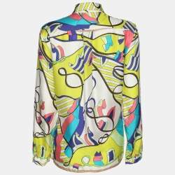 Etro Multicolor Printed Silk Long Sleeve Shirt M