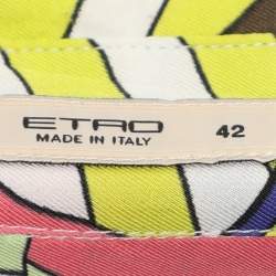 Etro Multicolor Printed Silk Long Sleeve Shirt M