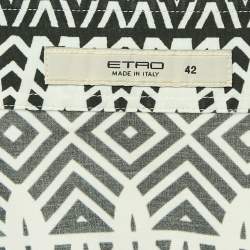 Etro White Multicolor Print Cotton Full Sleeve Shirt M