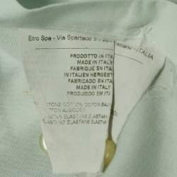 Etro White Multicolor Print Cotton Full Sleeve Shirt M