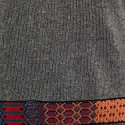Etro Grey Wool Knit Pattern Detail Sweater S
