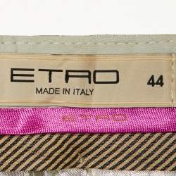 Etro Silver Lurex Silk Pants M