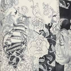 Etro White/Grey Painterly Cotton Wrap Maxi Skirt L
