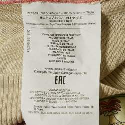 Etro Green Paisley Print Silk and Wool Knit Cardigan M