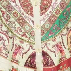 Etro Green Paisley Print Silk and Wool Knit Cardigan M