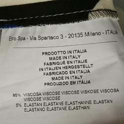 Pre Owned Etro Black Printed Jersey Short Dress L