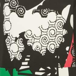 Pre Owned Etro Black Printed Jersey Short Dress L