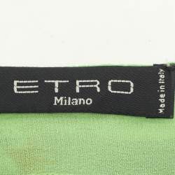 Etro Multicolor Silk Draped Paisley Print Twill Blouse L
