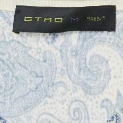 Pre Owned Etro Blue Paisley Print Wool & Silk Sweater M