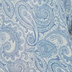 Pre Owned Etro Blue Paisley Print Wool & Silk Sweater M
