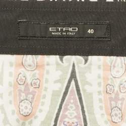 Pre Owned Etro Black Paisley Print Cotton Button Front Shirt S