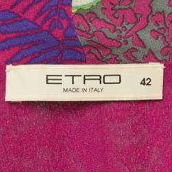 Etro Purple Printed Silk Sleeveless Short Dress M