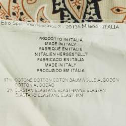 Etro Cream Floral Paisley Print Cotton Button Front Shirt S 