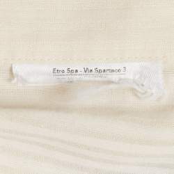 Etro Cream Paisley Print Cotton Blend Long Sleeve Shirt M