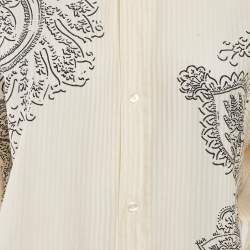 Etro Cream Paisley Print Cotton Blend Long Sleeve Shirt M