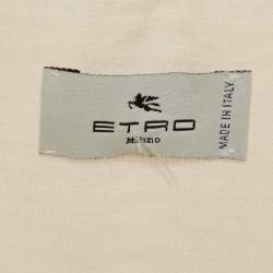 Etro Cream Paisley Print Cotton Blend Long Sleeve Shirt M