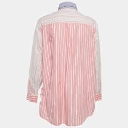 Pre Owned Etro Multicolor Striped Cotton Paneled Oversized Shirt M
