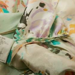 Pre Owned Etro Multicolor Printed Silk Ruched Knee-Length Dress M