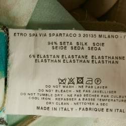 Pre Owned Etro Multicolor Printed Silk Ruched Knee-Length Dress M