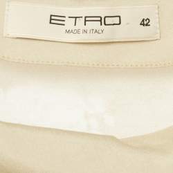 Pre Owned Etro Multicolor Printed Silk Ruched Knee-Length Dress M