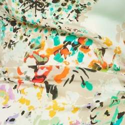 Pre Owned Etro Multicolor Printed Silk Ruched Knee-Length Dress M