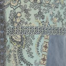 Etro Multicolor Printed Suede Chain Detail Top M