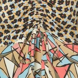 Etro Multicolor Printed Silk V-Neck Maxi Dress L