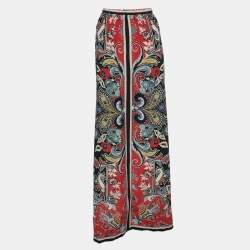 Etro Multicolor Paisley Print Silk Maxi Skirt L