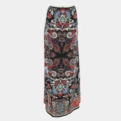 Etro Multicolor Paisley Print Silk Maxi Skirt L