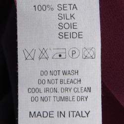 مملوكة مسبقًا توب إيترو حرير أحمر بأكمام قصيرة S