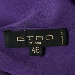 مملوكة مسبقًا Etro Purple Silk Layered Silk Top M/L