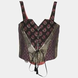 Pre Owned Etro Multicolor Jacquard Buster Top M