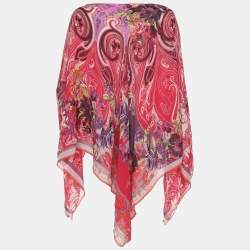 Pre Owned Etro Multicolor Paisley Print Chiffon Cape ONE SIZE