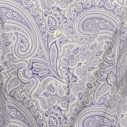 Pre Owned Etro Blue Paisley Print Cotton Button Front Shirt S 